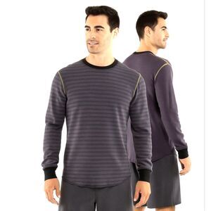 Lululemon Binary Crew Heathered Dark Slate Black Swan Purple Thermal Large